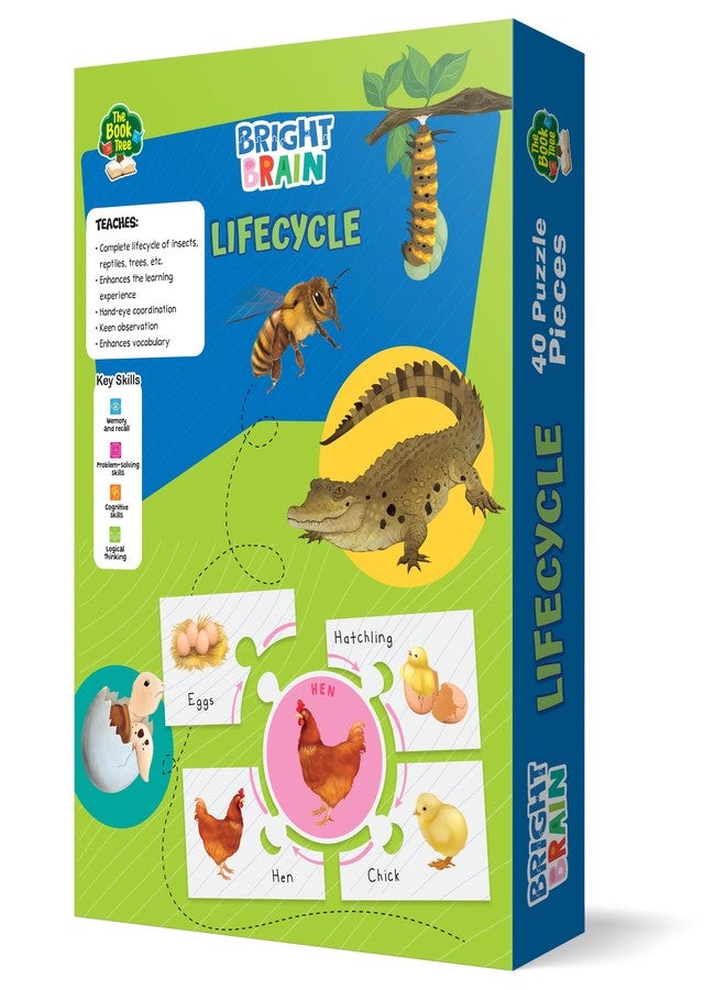 The Book Tree Bright Brain Lifecycle Puzzle - Explore & Understand Lifecycles with 40 Puzzle Pieces - Perfect for Kids Age 3+ - Gift Box by Majestic Book Club - Image 3